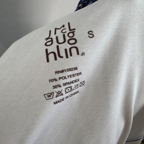 J.McLaughlin Blue Billie Jacket Stretch Geometric Scuba Full Zip Size Small NWOT - Picture 5 of 5